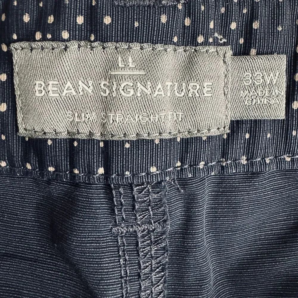 LL Bean Mens Board Shorts 33 Blue Micro Dot Snap Not Lined Outdoor Pockets NWOT